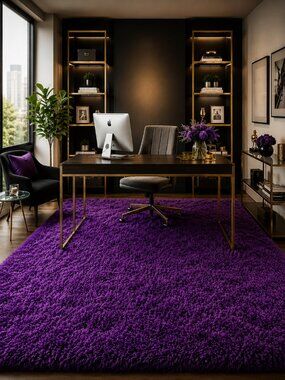 Rug - Purple Area Rug Accent Carpet - Size 4x6 - Machine Washable